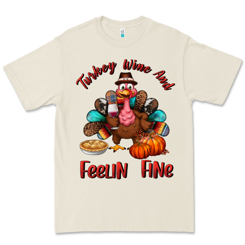 Turkey Wine And Feelin Fine Premium Tee by BundleAndBundleShop | Teevron