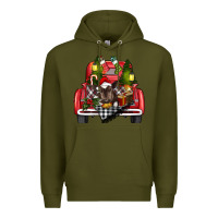 Army Green christmas truck Premium Hoodie - RanaPortraitStore