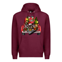Burgundy christmas truck Premium Hoodie - RanaPortraitStore
