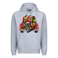 Heather Grey christmas truck Premium Hoodie - RanaPortraitStore