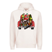 Pale Pink christmas truck Premium Hoodie - RanaPortraitStore
