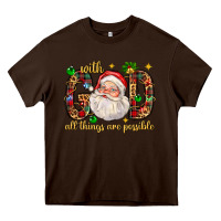 Chocolate Brown with god all things are possible with santa claus bbs Heavy Core Tee - BundleAndBundleShop