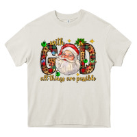 Cream with god all things are possible with santa claus bbs Heavy Core Tee - BundleAndBundleShop