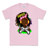 Bubblegum Pink black gamer girl Classic Tee - FaDigitalArtStudio