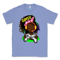 Colony Blue black gamer girl Classic Tee - FaDigitalArtStudio