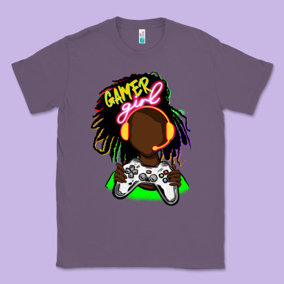 Black Gamer Girl Classic Tee Designed By Fadigitalartstudio