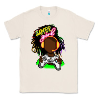 Natural black gamer girl Classic Tee - FaDigitalArtStudio