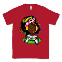 Red black gamer girl Classic Tee - FaDigitalArtStudio