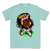 Seafoam black gamer girl Classic Tee - FaDigitalArtStudio