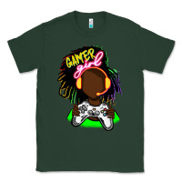 Sports Green black gamer girl Classic Tee - FaDigitalArtStudio