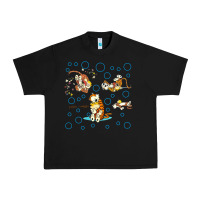 Black calvin and hobbes Urban Heavy Tee - artisFamous