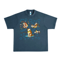 Midnight Navy calvin and hobbes Urban Heavy Tee - artisFamous