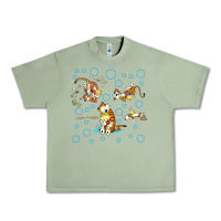 Oil Green calvin and hobbes Urban Heavy Tee - artisFamous
