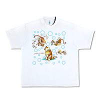 White calvin and hobbes Urban Heavy Tee - artisFamous