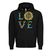 Black sunflower love Zipper Hoodie - RanaPortraitStore