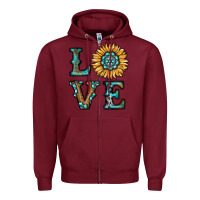 Burgundy sunflower love Zipper Hoodie - RanaPortraitStore