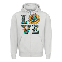 Dove Grey sunflower love Zipper Hoodie - RanaPortraitStore