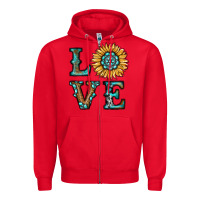 Red sunflower love Zipper Hoodie - RanaPortraitStore