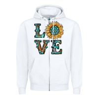 White sunflower love Zipper Hoodie - RanaPortraitStore