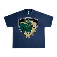 Navy south florida bulls Urban Heavy Tee - artisFamous