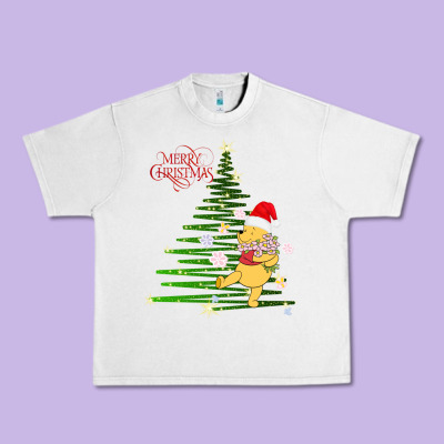 Winnie The Pooh- Merry Christmas Urban Heavy Tee Designed By Artisfamous
