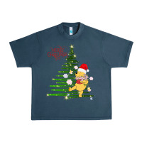 Midnight Navy Winnie The Pooh- Merry christmas Urban Heavy Tee - artisFamous