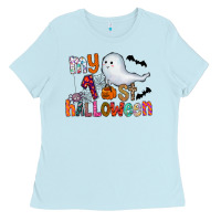 Baby Blue My 1st Halloween Ladies Tee - CowhideDigitalArt