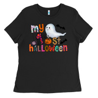Black My 1st Halloween Ladies Tee - CowhideDigitalArt