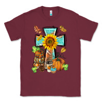 Burgundy western thankful cross pumpkin Classic Tee - BarkalooDesign