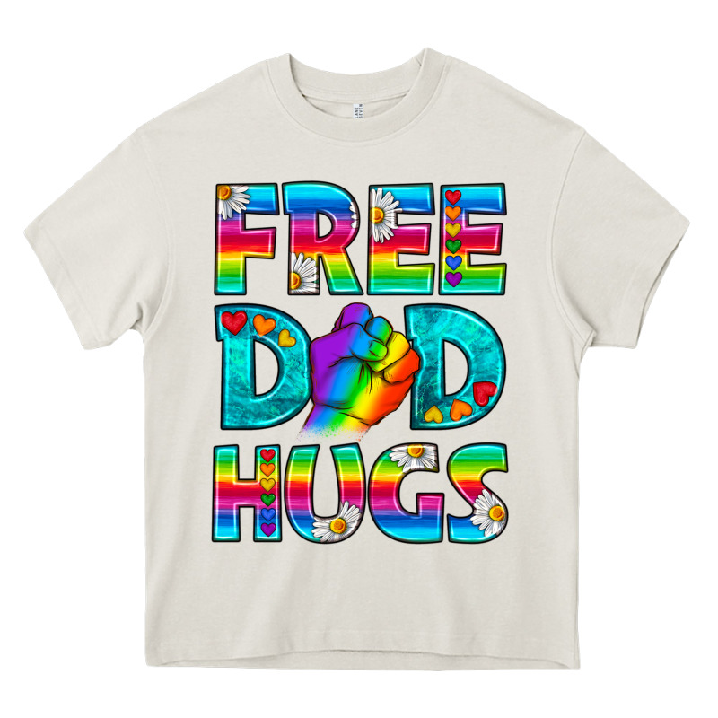 Pride Lgbtq Free Dad Hugs Heavy Core Tee by BundleAndBundleShop | Teevron