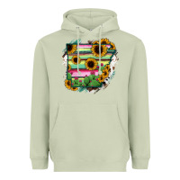 Matcha Arkansas Map Sunflower Cactus Serape Heavyweight Hoodie - RanaPortraitStore