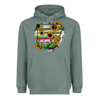 Sage Arkansas Map Sunflower Cactus Serape Heavyweight Hoodie - RanaPortraitStore