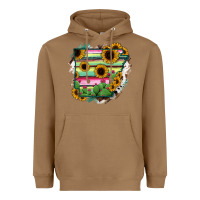 Toasted Coconut Arkansas Map Sunflower Cactus Serape Heavyweight Hoodie - RanaPortraitStore