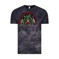 Cloud Black Merry Christmas rainbow Vintage Tee - CowhideDigitalArt