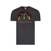 Vintage Black Merry Christmas rainbow Vintage Tee - CowhideDigitalArt