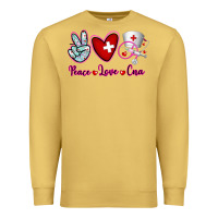 Antique Gold Peace Love Cna Premium Sweatshirt - RanaPortraitStore