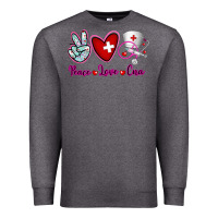 Charcoal Heather Peace Love Cna Premium Sweatshirt - RanaPortraitStore