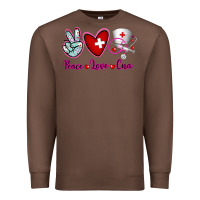 Chestnut Peace Love Cna Premium Sweatshirt - RanaPortraitStore