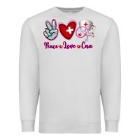 Dove Grey Peace Love Cna Premium Sweatshirt - RanaPortraitStore
