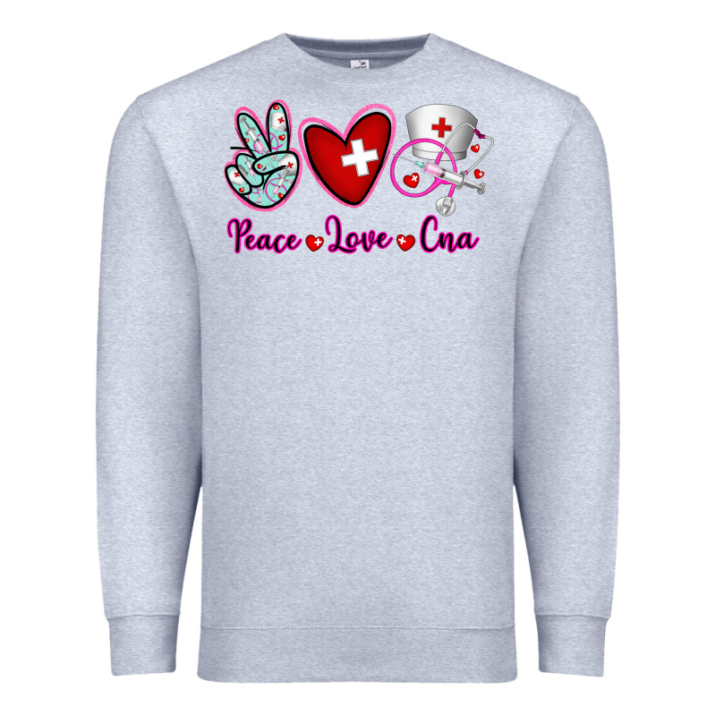 Peace Love Cna Premium Sweatshirt by RanaPortraitStore | Teevron