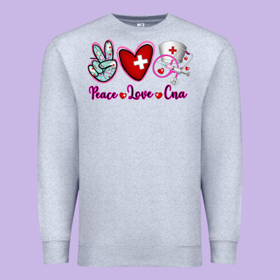 Peace Love Cna Premium Sweatshirt Designed By Ranaportraitstore