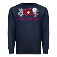 Navy Peace Love Cna Premium Sweatshirt - RanaPortraitStore