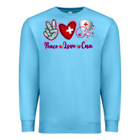 Ocean Blue Peace Love Cna Premium Sweatshirt - RanaPortraitStore