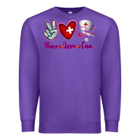 Purple Peace Love Cna Premium Sweatshirt - RanaPortraitStore