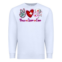 White Peace Love Cna Premium Sweatshirt - RanaPortraitStore