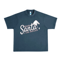 Midnight Navy Dear Santa I Can Explain Urban Heavy Tee - artisFamous