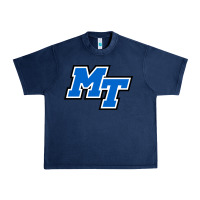 Navy middle tennessee mt logomark Urban Heavy Tee - artisFamous