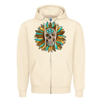 Sandshell sunflower with skull Zipper Hoodie - RanaPortraitStore