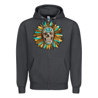 Smoke sunflower with skull Zipper Hoodie - RanaPortraitStore