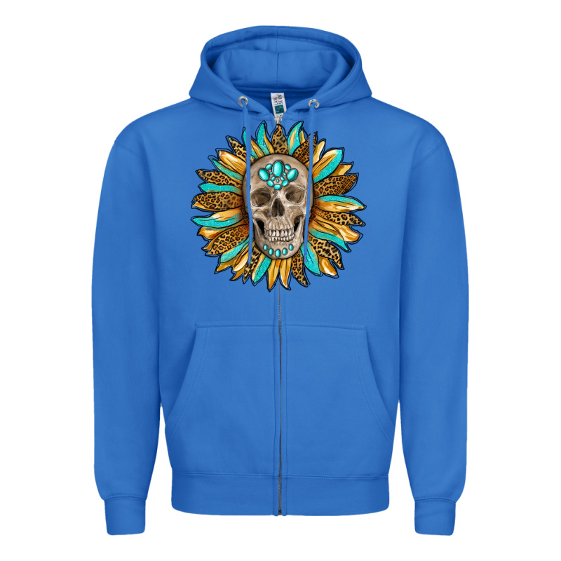 Sunflower With Skull Zipper Hoodie by RanaPortraitStore | Teevron